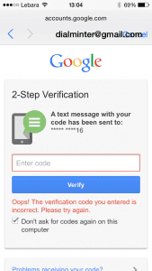 Google 2 step verification