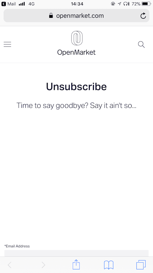 Unsubscribe user experience