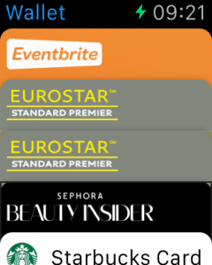 Apple Watch passbook