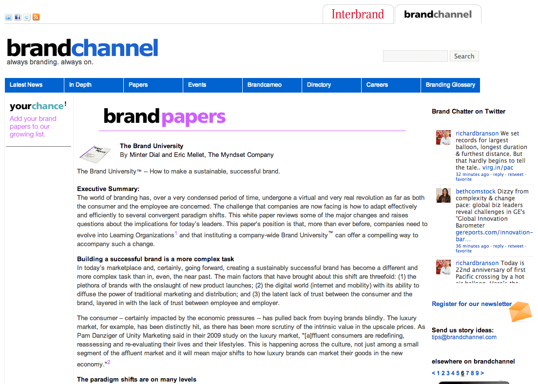 BrandChannel Brand University, The Myndset Digital marketing and brand strategy BrandChannel Brand University, The Myndset Digital marketing and brand strategy