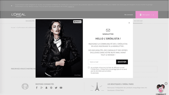 L'Oreal unsubscribe user experience