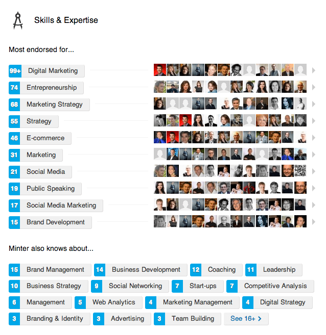 Linkedin sphere of influence endorsements