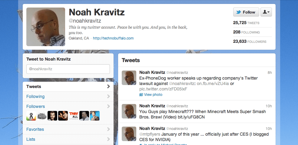 Noah Kravitz on Twitter, by the Myndset