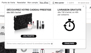 Loyalty marketing Lancome email - the myndset digital marketing brand strategy