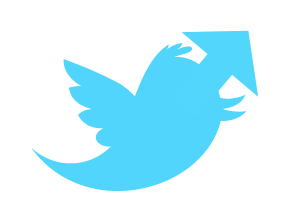 Twitter bird logo arrow