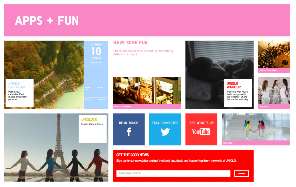 Uniqlo Apps and Fun USA, The Myndset Digital Marketing