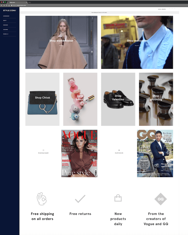 style.com home page