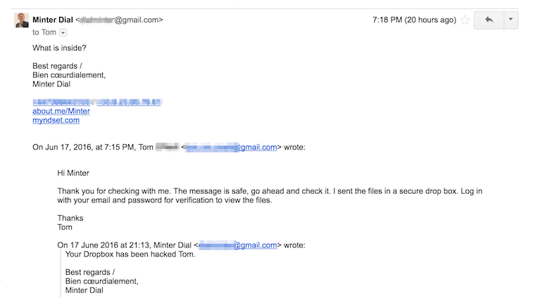 dropbox transfer email scam
