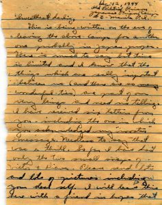 Last Letter written on December 13, 1944