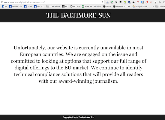 GDPR Baltimore Sun