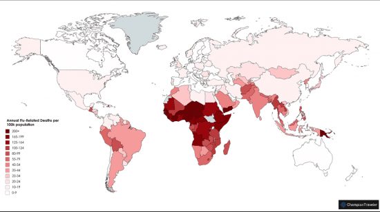 flu-related deaths per 100K population in 2019.